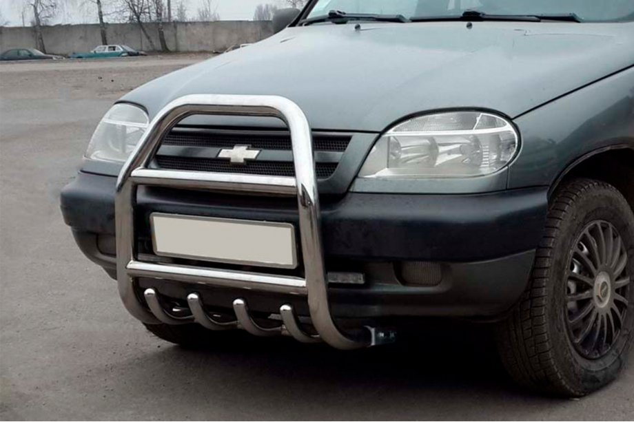 Chevrolet Niva 1998–2020 Bullbar QT007 (RVS) Image