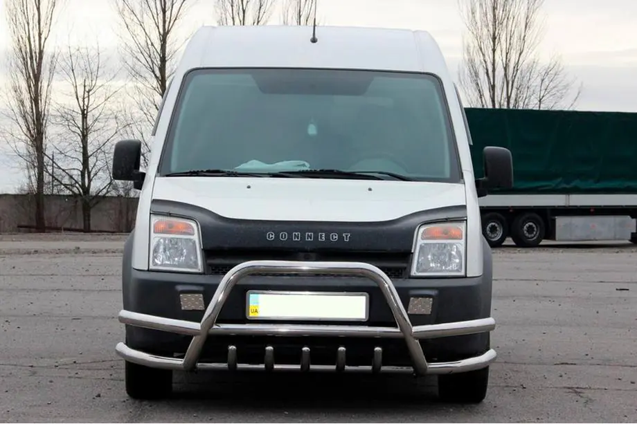 Ford Connect 2006–2009 Bullbar met dubbele buizen WT003-Plus-2 (RVS) Image