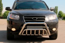 Hyundai Santa Fe 2 2006–2012 Bullbar WT002 (RVS) foto 1