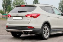 Hyundai Santa Fe 3 2012–2018 Achterbeschermbeugel AK002 (RVS) foto 2