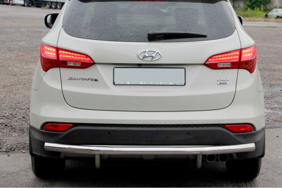 Hyundai Santa Fe 3 2012–2018 Achterbeschermbeugel AK002 (RVS) Image