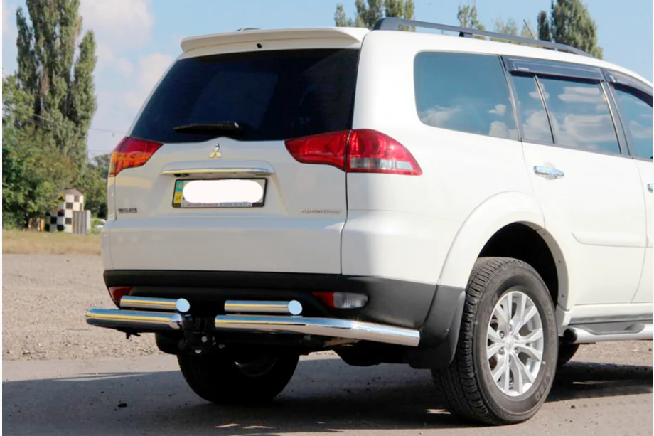 Mitsubishi Pajero Sport 2008–2015 Achterbeschermbeugel AK003-Special (2 stuks, RVS) Image