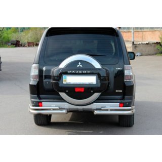 AK003 dubbele achterbeugel (RVS) Mitsubishi Pajero Wagon IV 2006–2021 foto 2