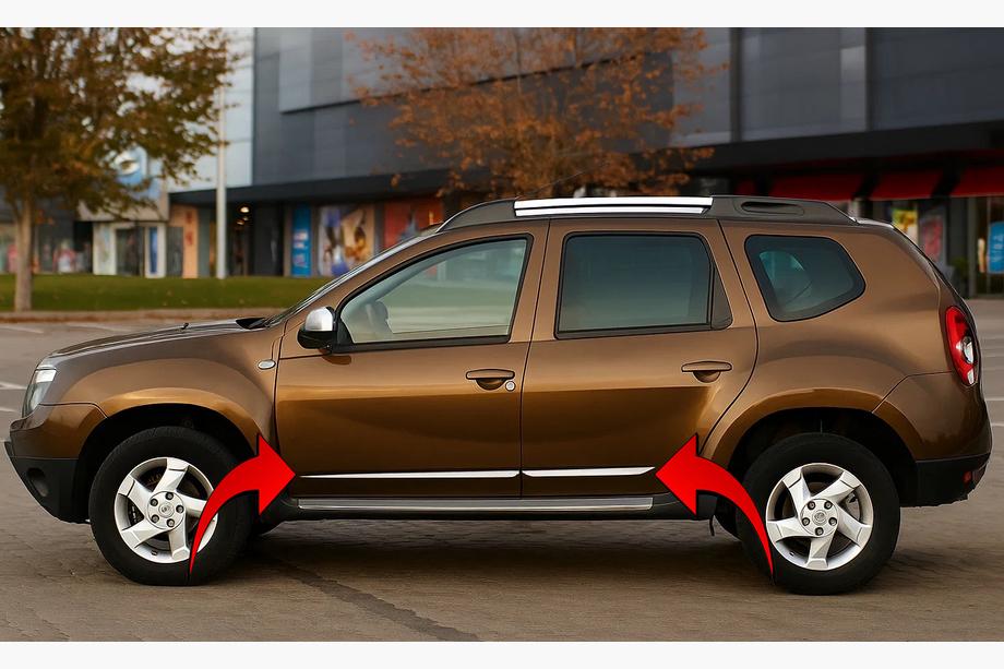 Renault Duster 2008–2017 Deurstrip (set van 4, RVS) Carmos - Turks staal Image