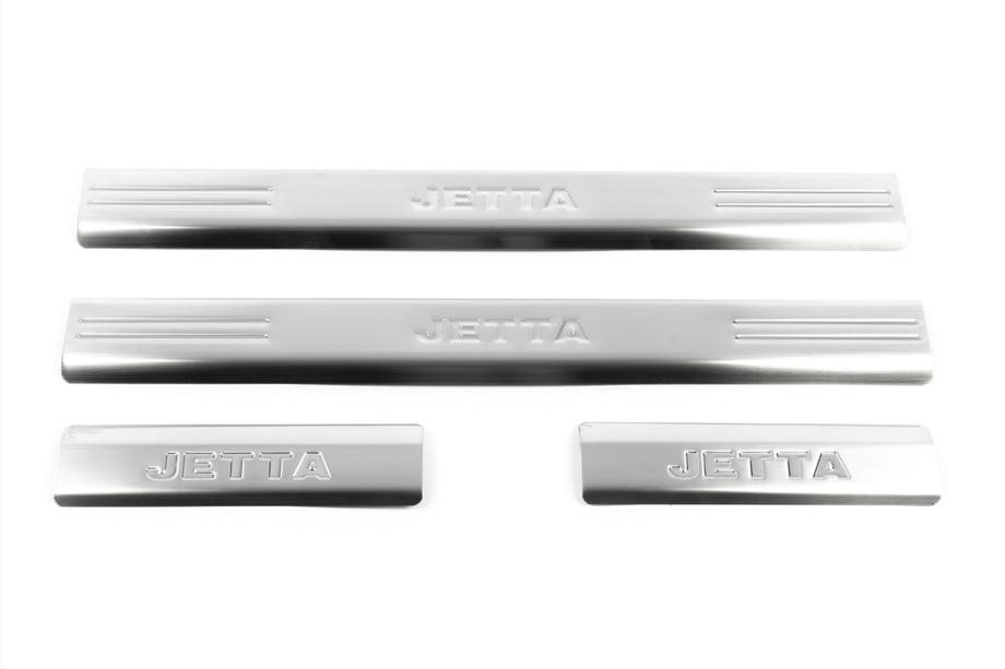 Volkswagen Jetta 2006–2011 RVS instaplijsten (binnenzijde dorpel) Set van 2 stuks (met opschrift), OmsaLine - Italiaans RVS Foto 5