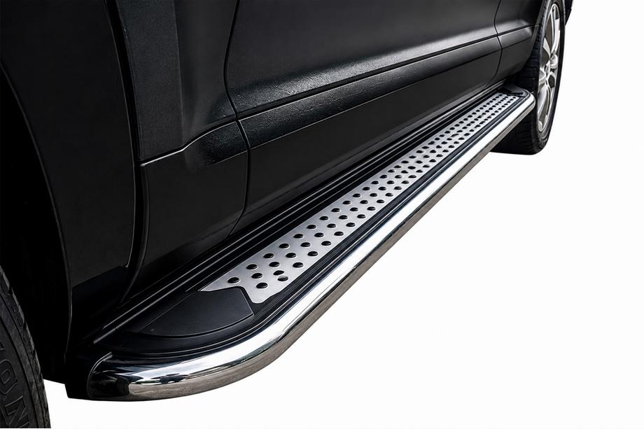 Volkswagen Touareg 2010–2018 Zijtreden Maydos V2 (2 st., aluminium/RVS) Foto 2