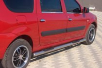 Dacia Logan MCV 2004–2014 Sidebars (2 stuks, RVS) 70 mm, met kunststof inzetstukken foto 3