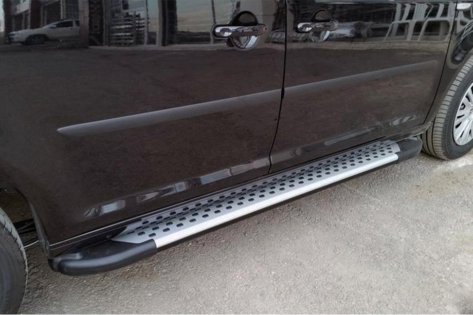 Volkswagen Caddy 2015–2020 Side steps Allmond Grey (2 stuks, aluminium) Image
