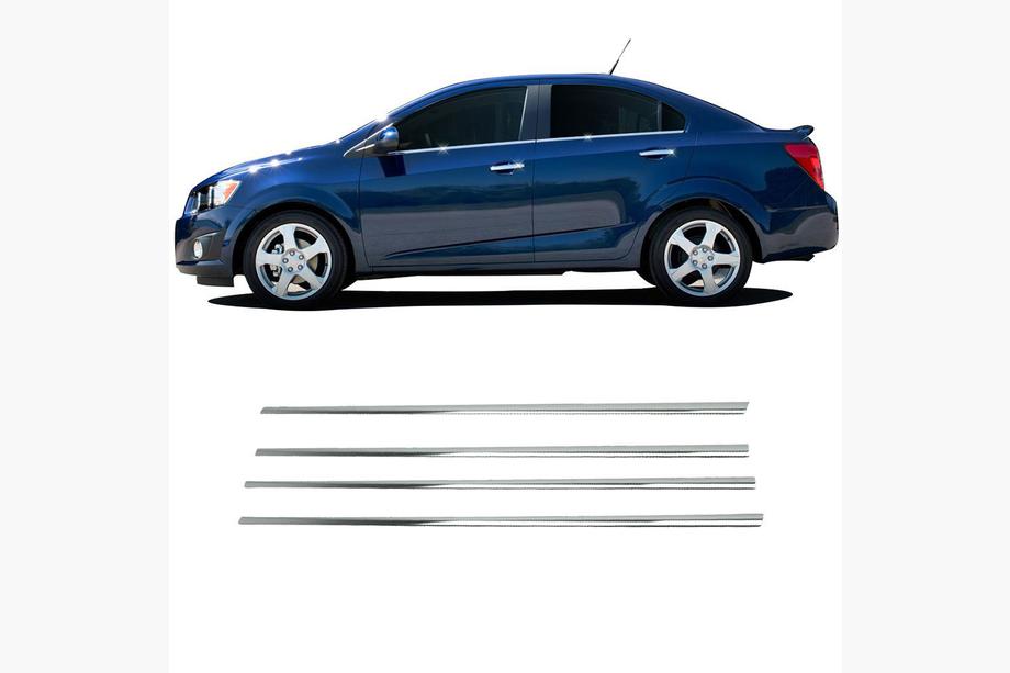 Chevrolet Aveo T300 2011–2020 Onderste raamlijsten (RVS) Sedan, Carmos - Turks staal Foto 2