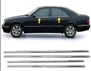 Mercedes E-class W210 1995–2002 Onderste raamsierlijsten (set 4 stuks, RVS) Carmos - Turks staal foto 5