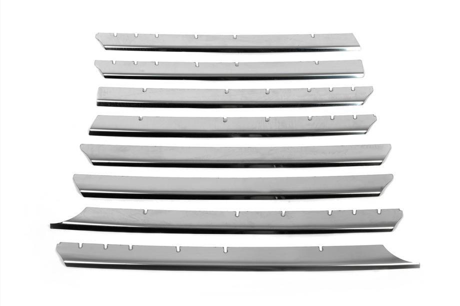 Volkswagen T4 Transporter 1990–2003 Grille sierlijsten rechte motorkap (8 stuks, RVS) OmsaLine - Italiaans roestvrij staal Foto 3