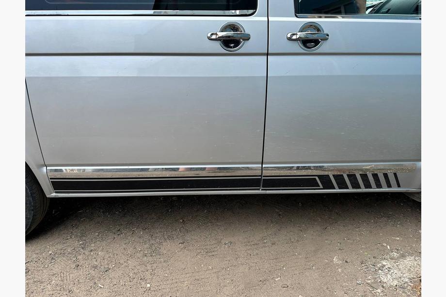 Volkswagen T5 Caravelle 2004–2010 Deurstrips (RVS, chroom) 1 deur, korte wielbasis, Carmos - Turks staal Foto 11