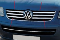 Volkswagen T5 Caravelle 2004–2010 RVS sierlijsten voor grille (6-delig) foto 3