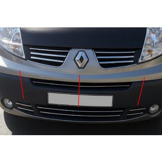 Chromen bumperrooster afdekkappen 2007-2015 (6 stuks, RVS) Renault Trafic 2001–2015 foto 1