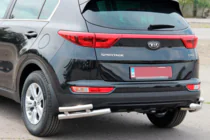 Kia Sportage 2015–2021 Dubbele achterhoekbescherming AK003-подвійний (RVS) foto 2