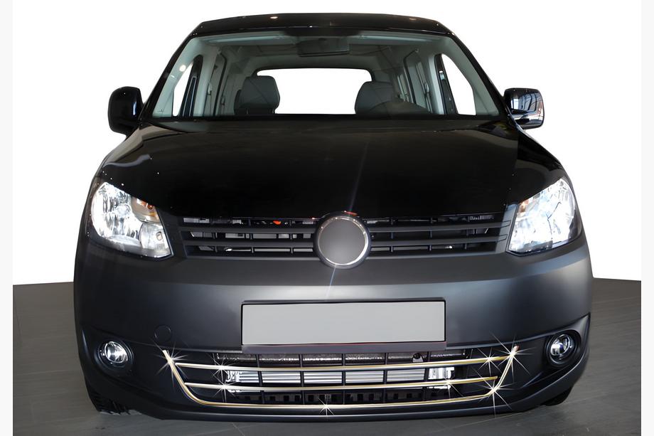 Volkswagen Caddy 2010–2015 RVS sierlijsten voor voorbumper Trend (3-delig) Foto 1