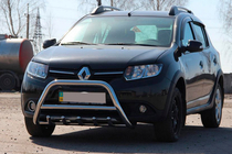 Renault Sandero 2013–2022 Voorste bullbar WT003 (RVS) foto 1