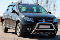 Renault Sandero 2013–2022 Voorste bullbar WT003 (RVS) foto 3