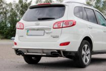 Hyundai Santa Fe 2 2006–2012 Achterbeschermbeugel AK002-2 (RVS) foto 1