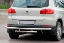 Volkswagen Tiguan 2007–2016 Achterbumperbescherming AK002-2 (RVS) foto 2