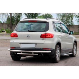 Achterbumperbescherming AK002-2 (RVS) Volkswagen Tiguan 2007–2016 foto 4