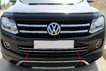 Volkswagen Amarok 2010–2022 Voorbumperbeschermlijsten (set van 2, RVS) foto 1