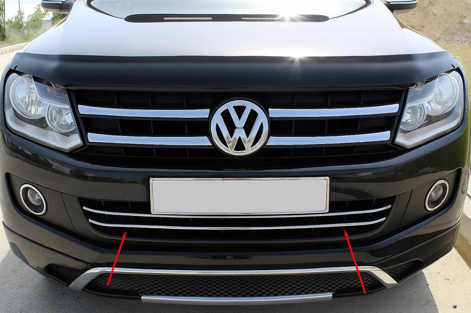 Volkswagen Amarok 2010–2022 Voorbumperbeschermlijsten (set van 2, RVS) Image