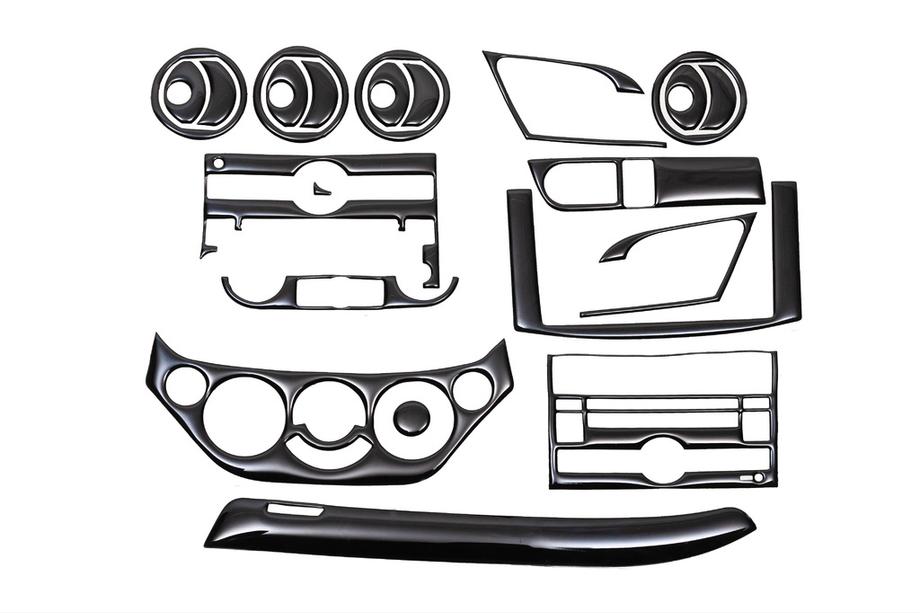 Chevrolet Aveo T250 2005–2011 Dashboardpanelen (grote set) Donker hout Foto 3