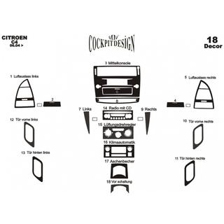 Dashboard sierlijsten Citroen C-4 2004–2010 foto 4