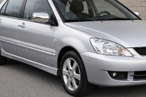 Mitsubishi Lancer 9 2004–2008 Spiegelkappen set (2 stuks) Verchroomd kunststof foto 1