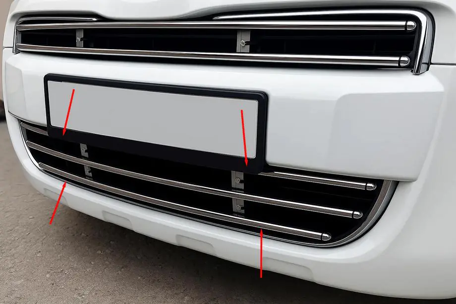 Peugeot Partner Tepee 2008–2018 Eendelige grille (RVS) Foto 1