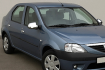 Renault Logan I 2005–2008 Complete spiegelkappen (2 stuks) Carmos - Verchroomd kunststof foto 1