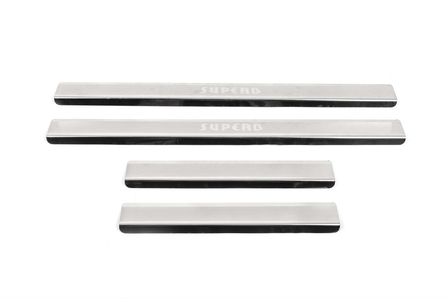 Skoda Superb 2009–2015 Nataniko RVS dorpellijsten (set van 4) Premium - 3M tape, 0,8 mm Image