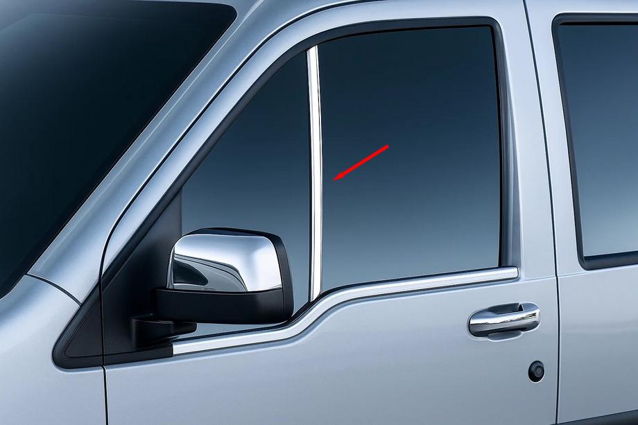 Ford Connect 2006–2009 Verticale sierlijst voor kwartieruit (2 st., RVS) Carmos - Turks staal Image