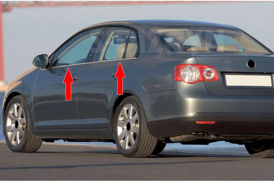 Volkswagen Jetta 2006–2011 Buiten raamomlijsting set (4-delig, RVS) Carmos - Turks staal Foto 1