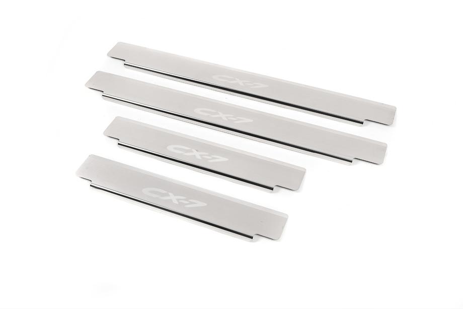 Mazda CX-7 2006–2012 Nataniko RVS dorpellijsten (set van 4) Standaard - Lohmann-tape, 0,5 mm Image