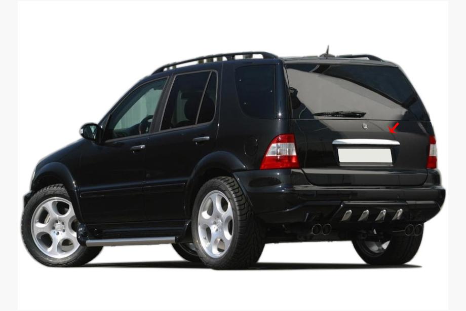 Mercedes ML W163 1997–2005 RVS sierstrip boven het kenteken OmsaLine - Italiaans roestvrij staal Foto 2