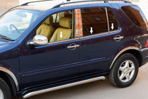 Mercedes ML W163 1997–2005 Buitenste raamomlijsting (6 stuks, RVS) Carmos - Turks staal foto 1