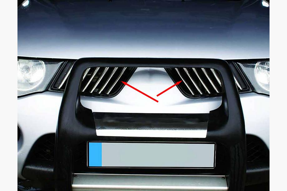 Mitsubishi L200 2006–2015 Sierlijsten voor radiateurgrille (14-delig, RVS) OmsaLine - Italiaans roestvrij staal Foto 2