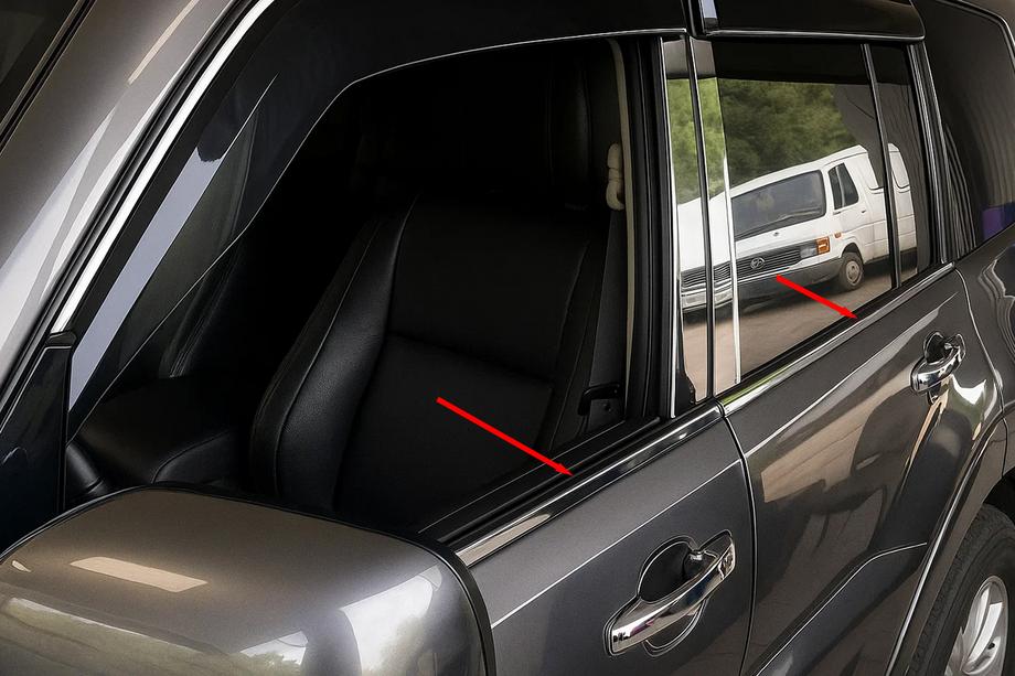 Mitsubishi Pajero Wagon IV 2006–2021 Raamomlijsting (4 stuks, RVS) Image