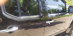 Nissan Navara 2006–2015 Buitenste raamlijstomlijsting RVS (set 4 stuks) Carmos - Turks staal foto 5
