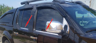 Nissan Navara 2006–2015 Buitenste raamlijstomlijsting RVS (set 4 stuks) Carmos - Turks staal foto 4