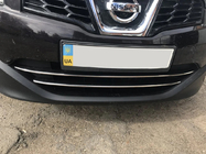 Nissan Qashqai 2010–2014 Sierstrips voor onderste grille (2 st., RVS) foto 1