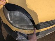 Renault Kangoo 1998–2008 Koplampwimpers (2 stuks, zwart ABS) (2003-2008) Hoogglans zwart foto 2