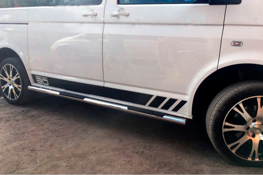 Volkswagen T5 Multivan 2003–2010 Sidebars (set van 2, RVS) 70 mm, korte wielbasis Foto 7