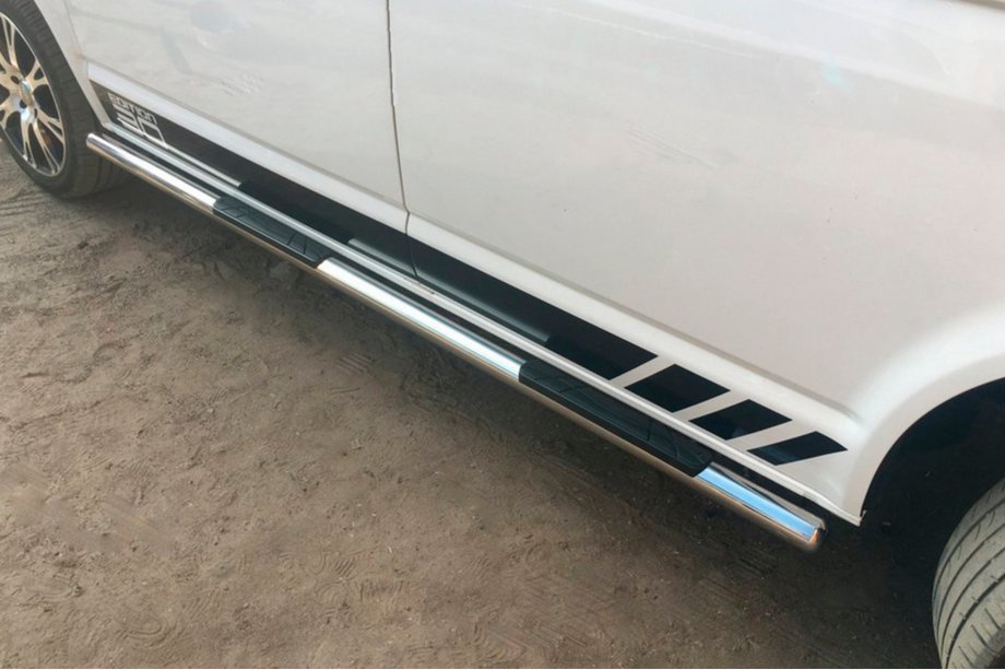 Volkswagen T5 Multivan 2003–2010 Sidebars (set van 2, RVS) 70 mm, korte wielbasis Foto 8