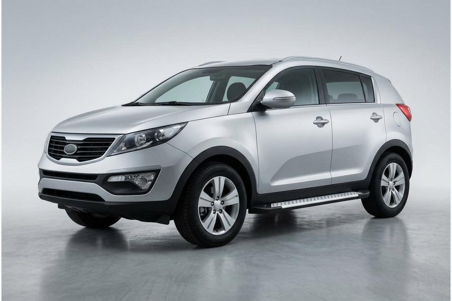 Kia Sportage 2010–2015 Zijsteps Allmond Grey (2 stuks, aluminium) Image
