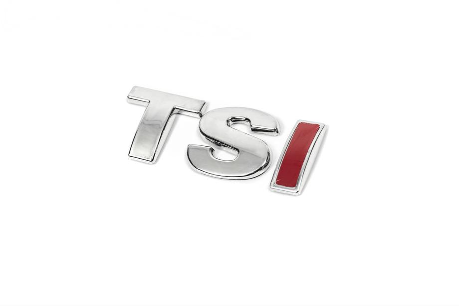 Volkswagen Tiguan 2007–2016 TSI embleem (recht lettertype) TS - chroom, I - rood Foto 6