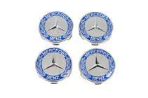 Mercedes-Benz Velgcenterkappen 71/75 mm zonder ring (4 stuks, blauw V2) foto 3