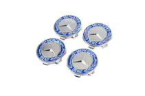 Mercedes-Benz Velgcenterkappen 71/75 mm zonder ring (4 stuks, blauw V2) foto 4